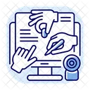 Camara Web Trabajo Remoto Covid Icono