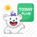 Today Plan Today Agenda Bear Character Icon