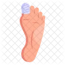 Toe Injured Bandage Toe Pain Icon