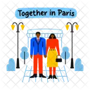 Together In Paris Couple Romance Icon