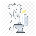 Toilet Sitting Toilet Time Using Toilet Icône