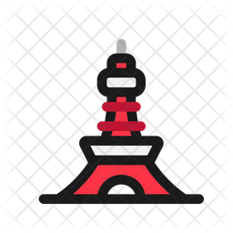 Tokyo Tower Icon - Download in Colored Outline Style