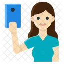 Selfie Smartphone Mujer Actividad Estilo De Vida Imagen Foto Icono