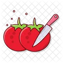 Tomate Verdura Cortar Icono