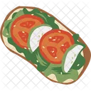 Tomato Cucumber And Lettuce Sandwich Diet Nutrition Icon