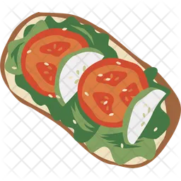 Tomato cucumber and lettuce sandwich  Icon