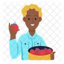Tomatoes Tomato Harvest Man Icon