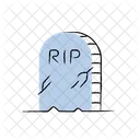 Tomb Stone Halloween Burning Candle Ghost Symbol