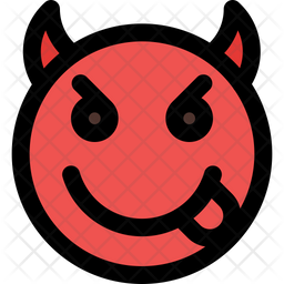 Tongue Face Devil Emoji Icon - Download in Colored Outline Style