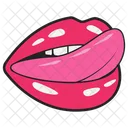 Tongue Licking Tongue Out Mouth Female Lips Icon
