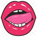 Tongue Licking Tongue Out Mouth Female Lips Icon