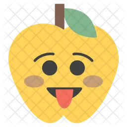 Tongue Out Apple Emoji Icon