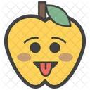 Tongue Out Apple  Icon