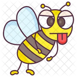 Tongue Out Bee  Icon