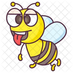 Tongue Out Bee  Icon