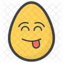 Tongue Out Egg Emoji Emoticon Icon