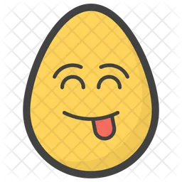 Tongue Out Egg Emoji Icon