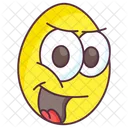 Edible Tongue Out Egg Egg Shell Icon