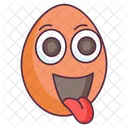 Edible Tongue Out Egg Egg Shell Icon