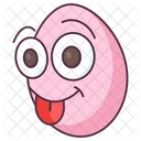 Edible Tongue Out Egg Egg Shell Icon