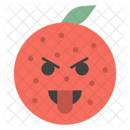 Tongue Out Orange Emoji Icon