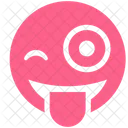 Pink Tongue Wink Icon