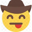 Tongue Smiling Eyes Cowboy Symbol