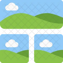 Top Horizontal Image Grid  Icon