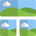 Top Horizontal Image Grid Icon