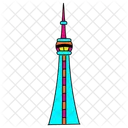 Vibrant Cn Tower Illustration Toronto Landmark Canadian Icon Icône
