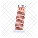 Torre De Pisa Hito Inclinado Monumento Inclinado Icono