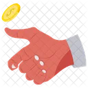 Toss Coin Hand Icon