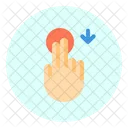 Touch Down Finger Icon