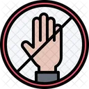 Touching Forbidden No Touch Sign Icon