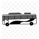 Black Monochrome Travel Bus Illustration Tour Bus Coach 아이콘