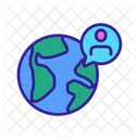 World Contour Earth Icon