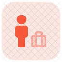 Tourist Traveler Man With Baggage Icon