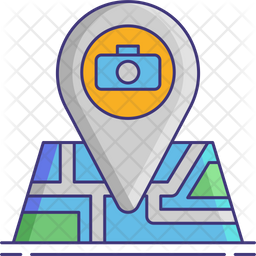 Tourist Attraction Icon - Download in Colored Outline Style