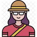 Tourist Explorer Girl Icon