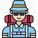 Tourist Explorer Man Icon