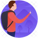 Tourist Traveller Man On Tour Icon