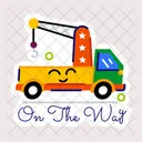 On The Way Tow Truck Towing Vehicle Icon