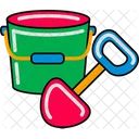 Toy bucket and shovel  Icon