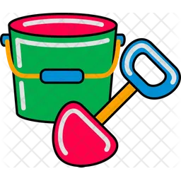 Toy bucket and shovel  Icon