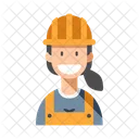 Trabajador Mujer Constructor Icono