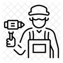 Trabajador Mano De Obra Tecnico Icono