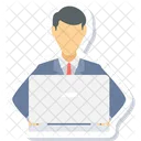 Hombre Trabajador Portatil Empleado Icon