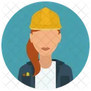 Construccion Trabajador Mujer Icono