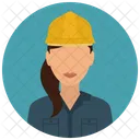 Construccion Trabajador Mujer Icono