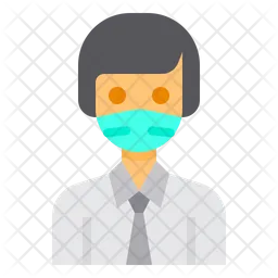 Trabajador con mascarilla  Icono